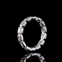 14K White Gold East-West Bezel Set Emerald Cut Lab Diamond Eternity Band - 1.43 Carats Total Diamond Weight - Covaloro Fine Jewelry