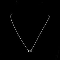 14K White Gold East-West Bezel Set Emerald Cut Lab Diamond Solitaire Pendant - 1.03 Carat, IGI Certified E-F Color - Covaloro Fine Jewelry