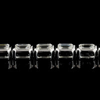 14K White Gold East-West Bezel Set Emerald Cut Lab Diamond Tennis Bracelet - 4.95 Carat Total Weight (39 Stones, E-F VS2) - Covaloro Fine Jewelry
