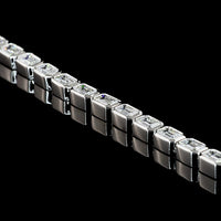 14K White Gold East-West Bezel Set Emerald Cut Lab Diamond Tennis Necklace - 5.44 Carat Total Weight (48 Stones, E-F VS1) - Covaloro Fine Jewelry
