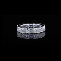 14K White Gold East-West Emerald Cut Lab Diamond Eternity Band - 24 Stones, 10.58 Total Carat Weight, E-F VS1 Clarity - Covaloro Fine Jewelry