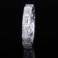 14K White Gold East-West Emerald Cut Lab Diamond Eternity Band - 24 Stones, 10.58 Total Carat Weight, E-F VS1 Clarity - Covaloro Fine Jewelry