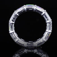 14K White Gold East-West Emerald Cut Lab Diamond Eternity Band - 24 Stones, 10.58 Total Carat Weight, E-F VS1 Clarity - Covaloro Fine Jewelry