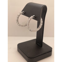 14K White Gold East-West Emerald Cut Lab Diamond Hoop Earrings - 5.64 Carat Total Weight, E-F Color VS2 Clarity - Covaloro Fine Jewelry