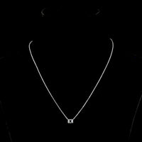 14K White Gold East-West Emerald Cut Lab Diamond Solitaire Pendant - 0.42 Carat Total Weight, E-F Color VS1 Clarity - Covaloro Fine Jewelry