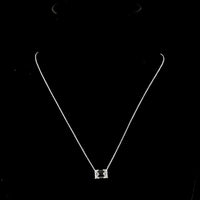 14K White Gold East-West Emerald Cut Lab Diamond Solitaire Pendant - 3.05 Carat Total Weight, E-F Color, VS1 Clarity - Covaloro Fine Jewelry