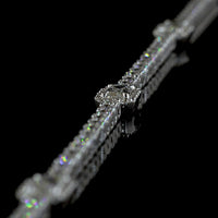 14K White Gold East-West Emerald Cut Lab Diamond Station Line Tennis Bracelet - 2.95 Carat Total Diamond Weight - Covaloro Fine Jewelry