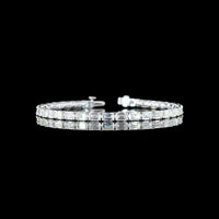 14K White Gold East-West Emerald Cut Lab Diamond Tennis Bracelet - 11.62 Carat Total Diamond Weight, 34 Stones, E-F Color VS Clarity - Covaloro Fine Jewelry