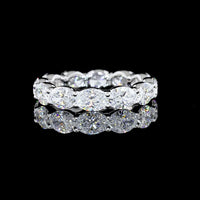 14K White Gold East-West Eternity Band with 12 Oval Cut CVD Lab Diamonds - 3.65 Carat Total Weight, E-F Color VS1 Clarity - Covaloro Fine Jewelry