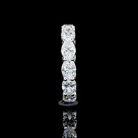 14K White Gold East-West Eternity Band with 12 Oval Cut CVD Lab Diamonds - 3.65 Carat Total Weight, E-F Color VS1 Clarity - Covaloro Fine Jewelry