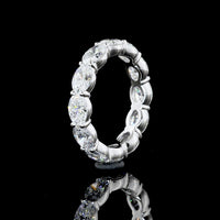 14K White Gold East-West Eternity Band with 12 Oval Cut CVD Lab Diamonds - 3.65 Carat Total Weight, E-F Color VS1 Clarity - Covaloro Fine Jewelry