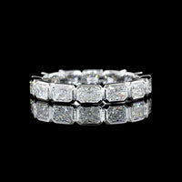 14K White Gold East-West Eternity Band with Bezel Set Radiant Cut Lab Diamonds - 1.99 Carats Total Diamond Weight - Covaloro Fine Jewelry