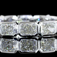 14K White Gold East-West Eternity Band with Bezel Set Radiant Cut Lab Diamonds - 1.99 Carats Total Diamond Weight - Covaloro Fine Jewelry