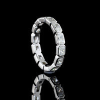 14K White Gold East-West Eternity Band with Bezel Set Radiant Cut Lab Diamonds - 1.99 Carats Total Diamond Weight - Covaloro Fine Jewelry