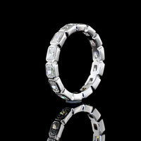 14K White Gold East-West Eternity Band with Bezel Set Radiant Cut Lab Diamonds - 1.99 Carats Total Diamond Weight - Covaloro Fine Jewelry