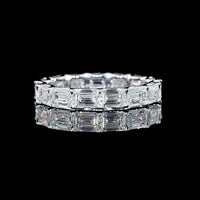 14K White Gold East-West Eternity Band with Emerald Cut Lab Diamonds - 3.01 Total Carat Weight - Covaloro Fine Jewelry