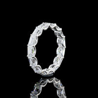 14K White Gold East-West Eternity Band with Emerald Cut Lab Diamonds - 3.01 Total Carat Weight - Covaloro Fine Jewelry
