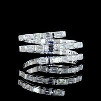 14K White Gold East-West Eternity Band with Half Bezel Set Emerald Cut Lab Diamonds - 0.96 Carats Total Diamond Weight - Covaloro Fine Jewelry