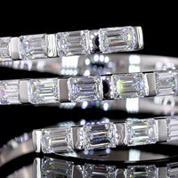 14K White Gold East-West Eternity Band with Half Bezel Set Emerald Cut Lab Diamonds - 0.96 Carats Total Diamond Weight - Covaloro Fine Jewelry