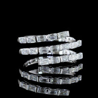 14K White Gold East-West Eternity Band with Half Bezel Set Emerald Cut Lab Diamonds - 1.07 Carats Total Diamond Weight - Covaloro Fine Jewelry