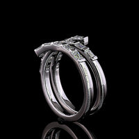 14K White Gold East-West Eternity Band with Half Bezel Set Emerald Cut Lab Diamonds - 1.07 Carats Total Diamond Weight - Covaloro Fine Jewelry