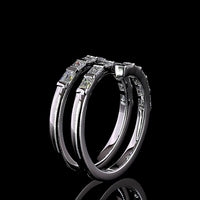 14K White Gold East-West Eternity Band with Half-Bezel Set Emerald Cut Lab Diamonds - 1.14 Carats Total Diamond Weight - Covaloro Fine Jewelry