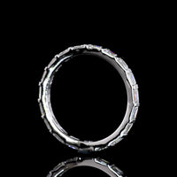 14K White Gold East-West Eternity Band with Half Bezel Set Emerald Cut Natural Diamonds - 1.18 Carat Total Diamond Weight - Covaloro Fine Jewelry