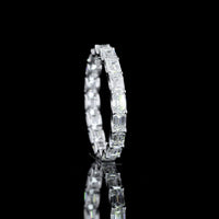 14K White Gold East-West Eternity Band with Prong Set Emerald Cut Lab Diamonds - 2.90 Carat Total Weight - Covaloro Fine Jewelry