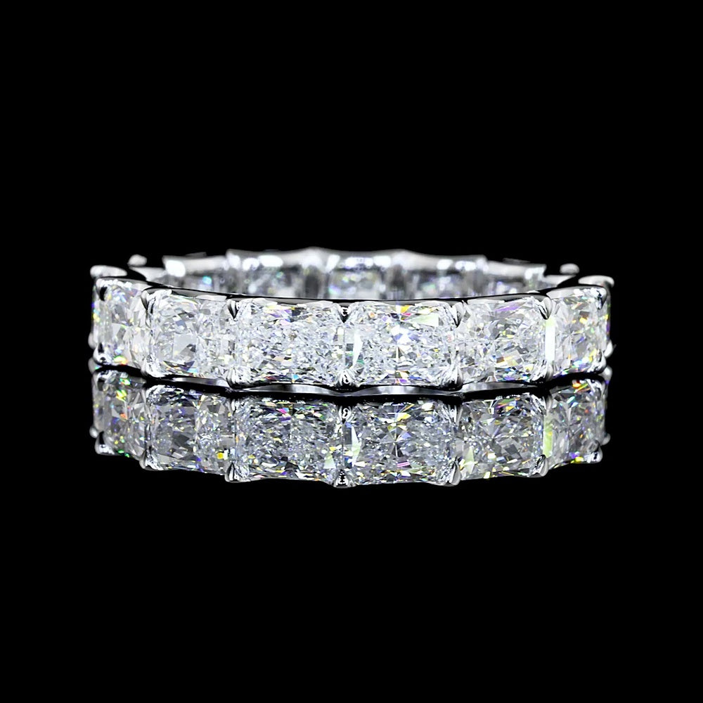 14K White Gold East-West Eternity Band with U-Prong Set Radiant Cut Lab Diamonds - 3.01 Total Carat Weight - Covaloro Fine Jewelry