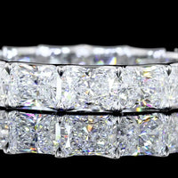 14K White Gold East-West Eternity Band with U-Prong Set Radiant Cut Lab Diamonds - 3.01 Total Carat Weight - Covaloro Fine Jewelry