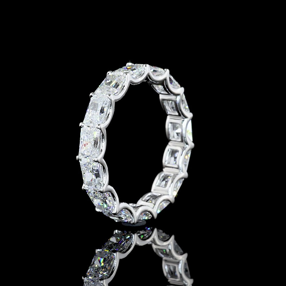 14K White Gold East-West Eternity Band with U-Prong Set Radiant Cut Lab Diamonds - 3.01 Total Carat Weight - Covaloro Fine Jewelry