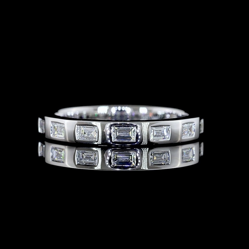 14K White Gold East-West Flush Set Baguette Lab Diamond Eternity Band - 0.44 Carat Total Weight - Covaloro Fine Jewelry