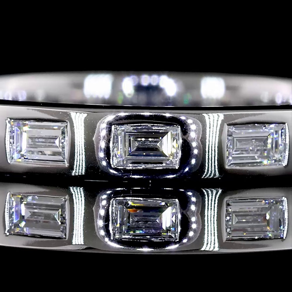 14K White Gold East-West Flush Set Baguette Lab Diamond Eternity Band - 0.44 Carat Total Weight - Covaloro Fine Jewelry