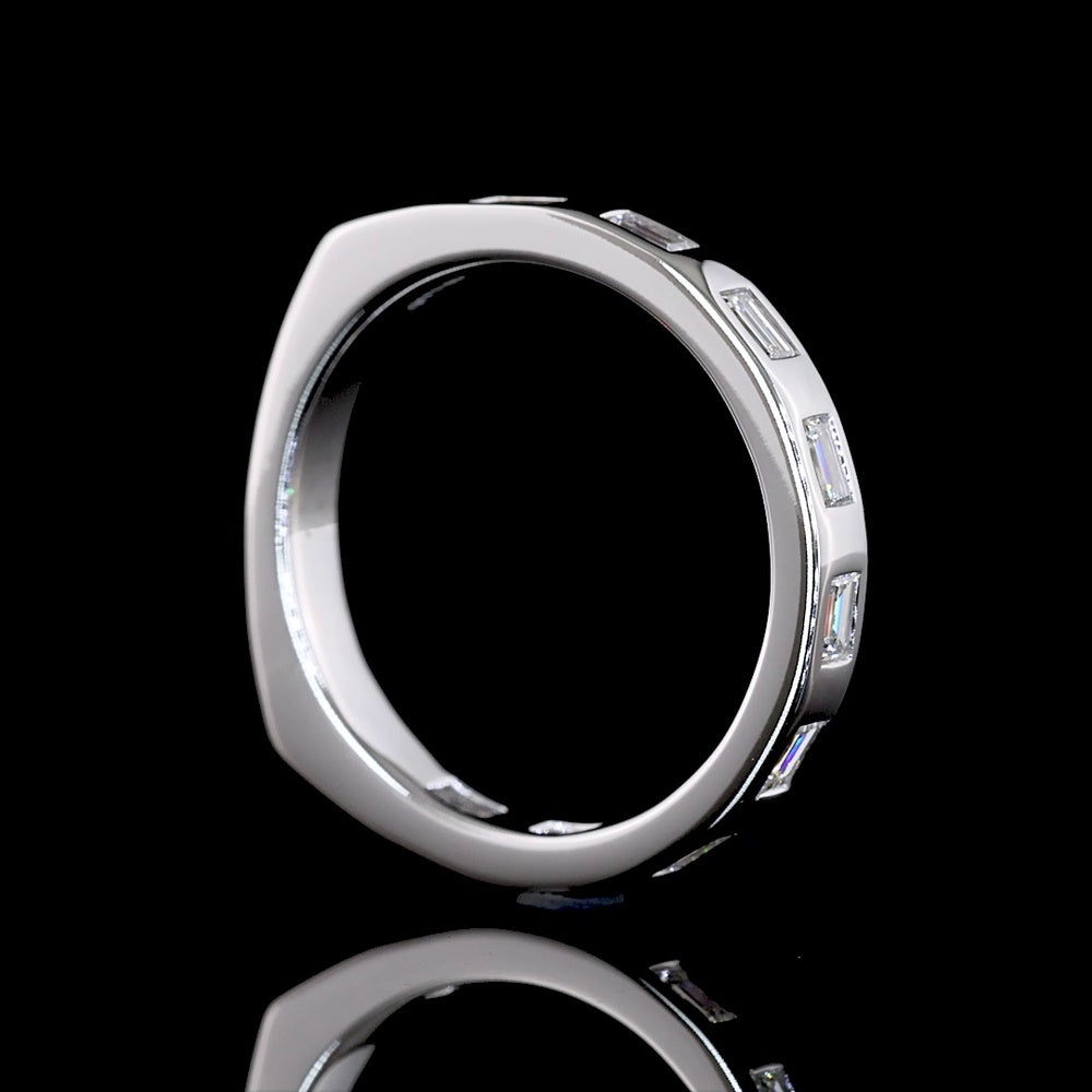 14K White Gold East-West Flush Set Baguette Lab Diamond Eternity Band - 0.44 Carat Total Weight - Covaloro Fine Jewelry