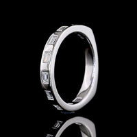 14K White Gold East-West Flush Set Baguette Lab Diamond Eternity Band - 0.44 Carat Total Weight - Covaloro Fine Jewelry