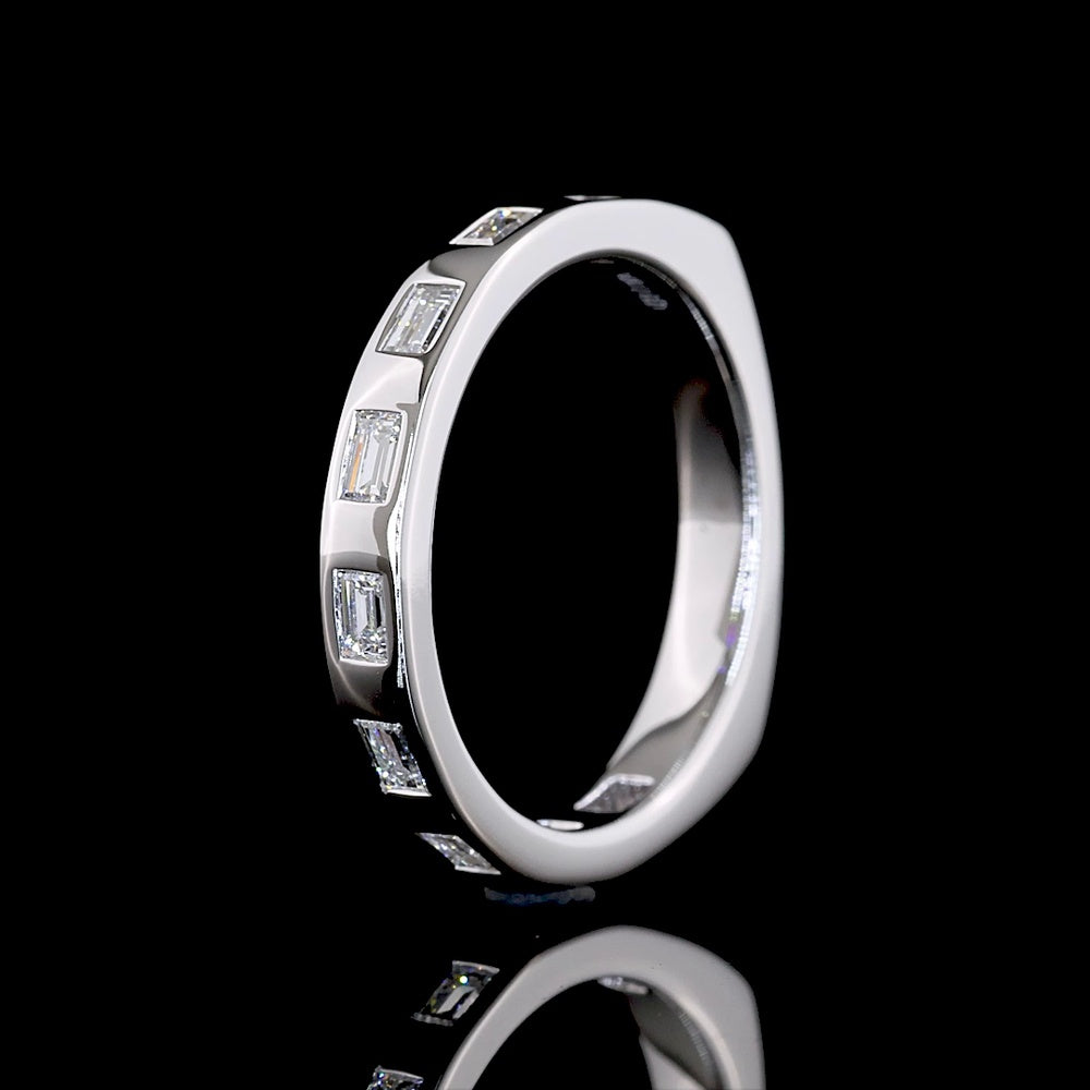 14K White Gold East-West Flush Set Baguette Lab Diamond Eternity Band - 0.44 Carat Total Weight - Covaloro Fine Jewelry