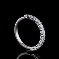 14K White Gold East-West Half Eternity Band with 9 Oval Cut Lab Diamonds - 0.84 Carat Total Weight - Covaloro Fine Jewelry