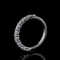 14K White Gold East-West Half Eternity Band with 9 Oval Cut Lab Diamonds - 0.84 Carat Total Weight - Covaloro Fine Jewelry