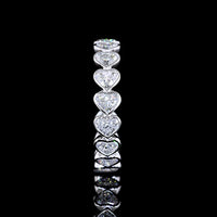 14K White Gold East-West Heart Shape Eternity Band with Bezel Set Lab Diamonds - 2.42 Carats Total Diamond Weight - Covaloro Fine Jewelry