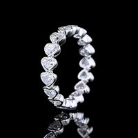 14K White Gold East-West Heart Shape Eternity Band with Bezel Set Lab Diamonds - 2.42 Carats Total Diamond Weight - Covaloro Fine Jewelry