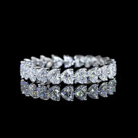 14K White Gold East-West Heart Shaped Diamond Eternity Band with 22 Lab Grown Stones - 2.31 Carats Total Diamond Weight - Covaloro Fine Jewelry