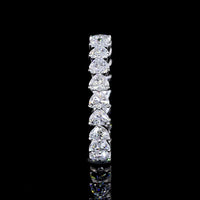 14K White Gold East-West Heart Shaped Diamond Eternity Band with 22 Lab Grown Stones - 2.31 Carats Total Diamond Weight - Covaloro Fine Jewelry