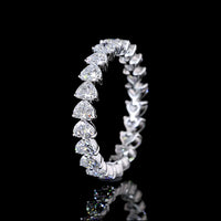 14K White Gold East-West Heart Shaped Diamond Eternity Band with 22 Lab Grown Stones - 2.31 Carats Total Diamond Weight - Covaloro Fine Jewelry