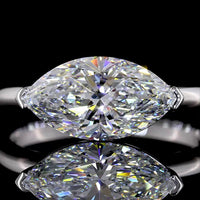 14K White Gold East-West Marquise Cut Lab Diamond Solitaire Ring - 2.05 Carat, E VVS1 IGI Certified - Covaloro Fine Jewelry