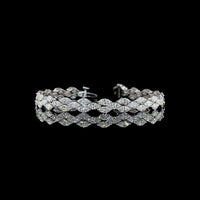 14K White Gold East-West Marquise Cut Tennis Bracelet with 11.45 Carats Lab-Grown Diamonds (E-F Color, VS2 Clarity) - Covaloro Fine Jewelry