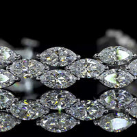 14K White Gold East-West Marquise Cut Tennis Bracelet with 11.45 Carats Lab-Grown Diamonds (E-F Color, VS2 Clarity) - Covaloro Fine Jewelry