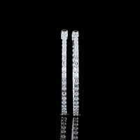 14K White Gold East-West Medium Hoop Earrings with Emerald Cut Lab Diamonds - 3.31 Carat Total Weight - Covaloro Fine Jewelry