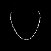14K White Gold East-West Moval Cut Lab Diamond Station Necklace - 10.29 Carat Total Weight, 59 Moval Stones with 2 Brilliant Accents - Covaloro Fine Jewelry