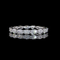 14K White Gold East-West Oval Cut Lab Diamond Eternity Band - 1.38 Carat Total Weight, 17 Stones, E-F VS1 - Covaloro Fine Jewelry