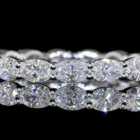 14K White Gold East-West Oval Cut Lab Diamond Eternity Band - 1.38 Carat Total Weight, 17 Stones, E-F VS1 - Covaloro Fine Jewelry